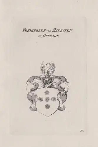 Freiherren von Maercken zu Geeradt - Maercken zu Geerath Wappen coat of arms Heraldik heraldry