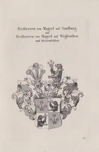 Freiherren von Magerl auf Saulburg, und Freiherren von Magerl auf Wegleuthen und Wiesenfelden - Wappen coat of