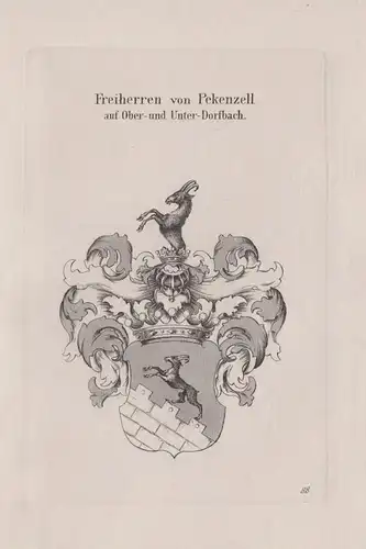 Freiherren von Pekenzell auf Ober- und Unter-Dorfbach - Wappen coat of arms Heraldik heraldry