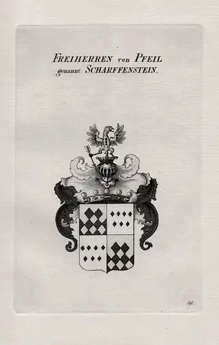 Freiherren von Pfeil gennant Scharfenstein -  Pfeil Scharffenstein Wappen Adel coat of arms Heraldik heraldry