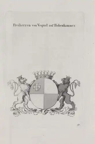 Freiherren von Vequel auf Hohenkammer - Wappen coat of arms Heraldik heraldry