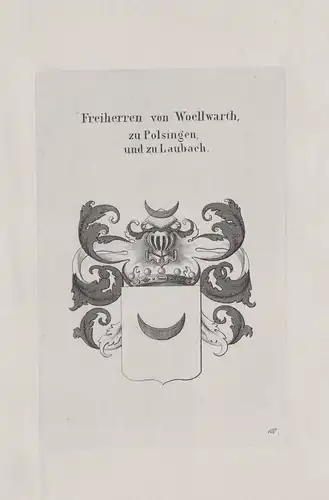 Freiherren von Woellwarth, zu Polsingen und zu Laubach - Wappen coat of arms Heraldik heraldry