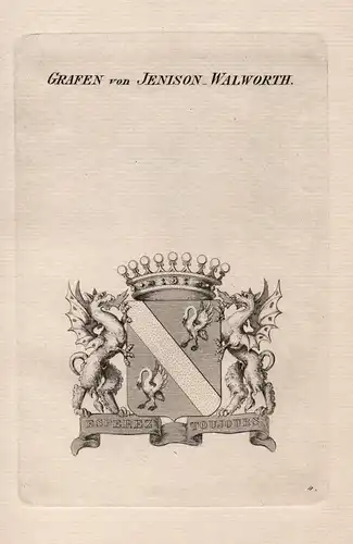 Grafen von Jenison-Walworth - Wappen coat of arms Heraldik heraldry
