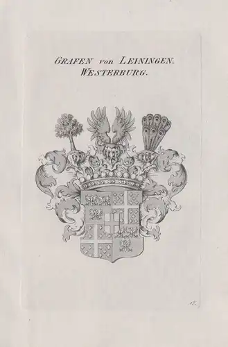 Grafen von Leiningen-Westerburg - Wappen coat of arms Heraldik heraldry