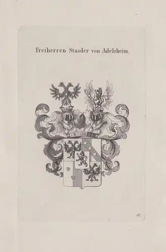 Freiherren Staader von Adelsheim - Wappen coat of arms Heraldik heraldry