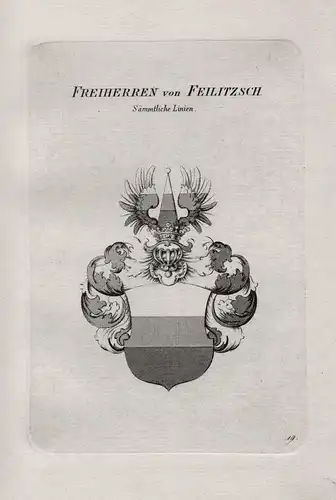 Freiherren von Feilitzsch. Sämmtliche Linien - Wappen coat of arms Heraldik heraldry