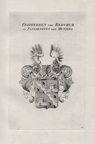 Freiherren von Berchem zu Pluedenburg und Menzing - Wappen coat of arms Heraldik heraldry
