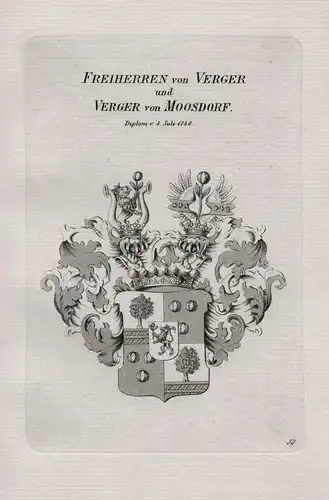 Freiherren von Verger und Verger von Moosdorf - Wappen coat of arms Heraldik heraldry