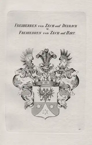 Freiherren von Zech auf Deybach u. Freiherren von Zech auf Hart - Zech Deybach Hart Wappen coat of arms Herald