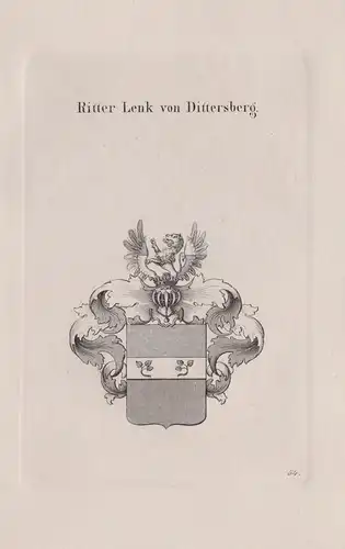 Ritter Lenk von Dittersberg - Wappen coat of arms Heraldik heraldry