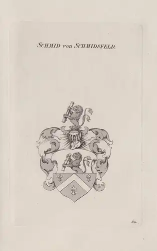 Schmid von Schmidsfeld -  Wappen coat of arms Heraldik heraldry