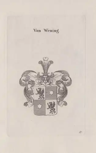von Wening -  Wappen coat of arms Heraldik heraldry