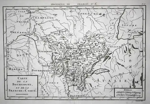 Carte de la Bourgogne, et de la Franche-Comte. - Bourgogne Franche-Comte Dombes Autun Besancon Bresse Bourg Se