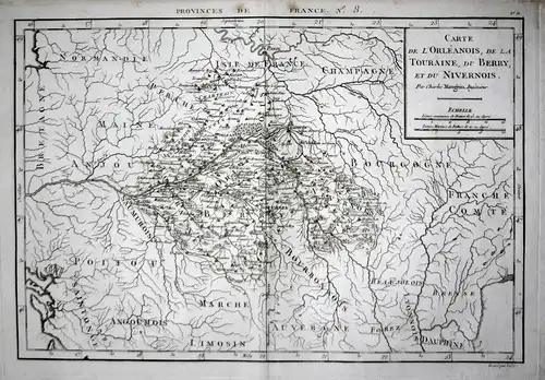 Carte de L'Orleanois, de la Touraine, du Berry et du Nivernois. - Orleans Touraine Berry Nivernois Tours Amboi