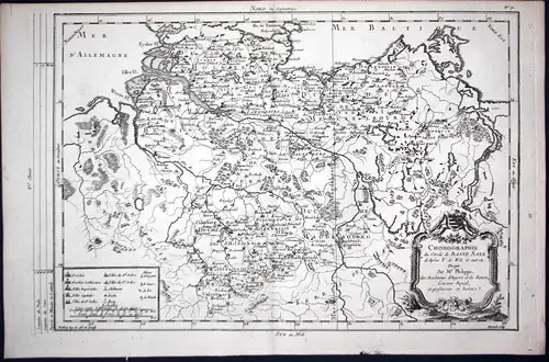Chorographie du Cercle de Basse Saxe -  Niedersachsen Nordsee Schleswig Holstein Nordrhein-Westfalen Karte map