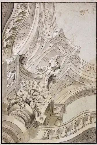 Design for a corner of a ceiling painting.