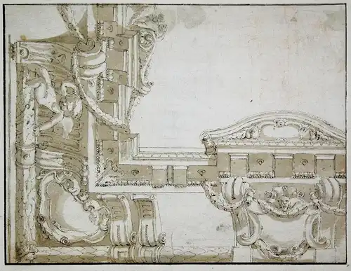Design for a corner of a ceiling painting