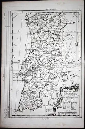 Carte du Royaume de Portugal - Portugal Karte map carta