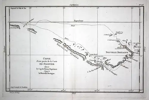 Carte d'une partie de la Carte de Dampier. - New Britain Bismarck Archipelago Papua New Guinea Oceania Karte m