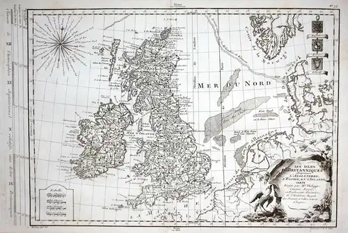 Les Isles Britanniques... - Great Britain Großbritannien England Ireland Irland Karte map