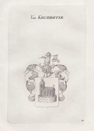 Von Kirchhoffer. - Kirchhofer Wappen coat of arms Heraldik heraldry