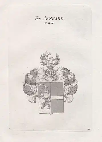 Von Arnhard. V.O.R. - Wappen coat of arms Heraldik heraldry