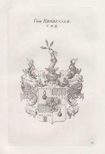 Von Brodesser. V.O.R. - Wappen coat of arms Heraldik heraldry
