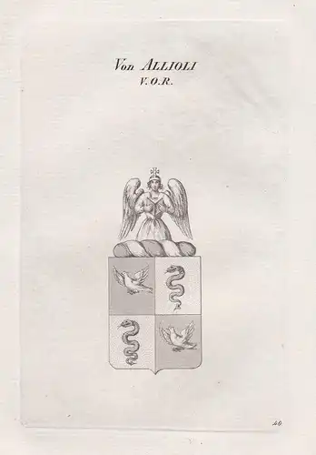 Von Allioli. V.O.R. - Wappen coat of arms Heraldik heraldry