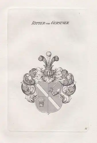 Ritter von Gerstner. - Wappen coat of arms Heraldik heraldry
