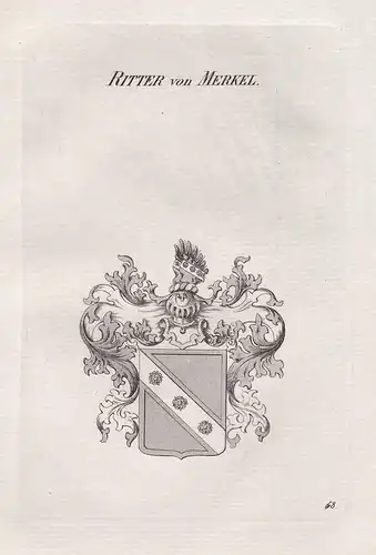 Ritter von Merkel. - Wappen coat of arms Heraldik heraldry