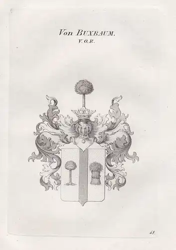 Von Buxbaum. V.O.R. - Wappen coat of arms Heraldik heraldry
