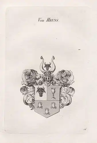 Von Heuss. - Wappen coat of arms Heraldik heraldry