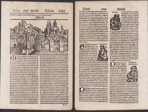 Metis (Blatt CXXII) - Metz France vue Moselle Ansicht view Holzschnitt woodcut Liber Chronicarum / Weltchronik