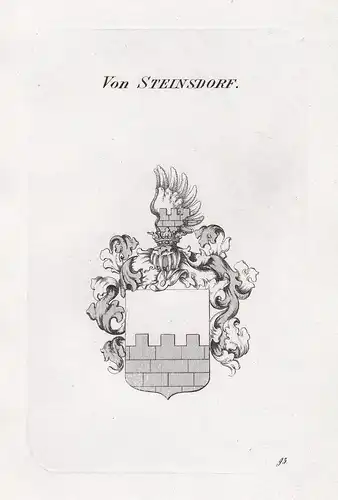 Von Steinsdorf. - Steinsdorff Wappen coat of arms Heraldik heraldry