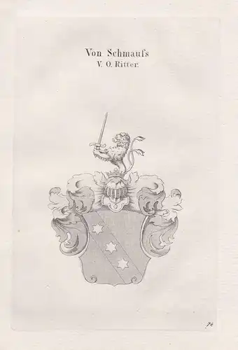 Von Schmaufs V. O. Ritter. - Wappen coat of arms Heraldik heraldry