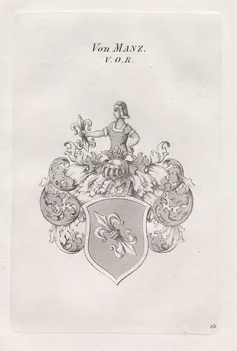 Von Manz. V.O.R. - Wappen coat of arms Heraldik heraldry