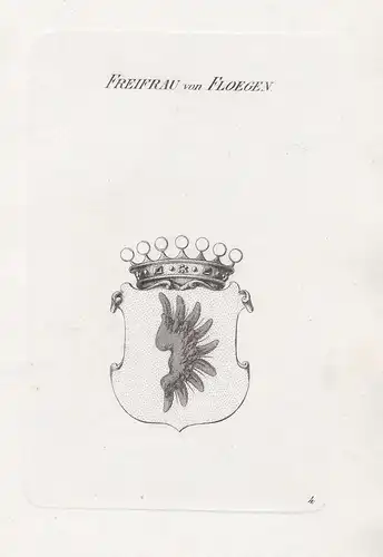 Freifrau von Floegen. - Wappen coat of arms Heraldik heraldry