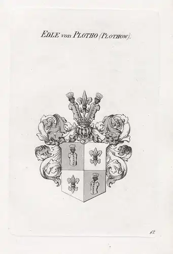 Edle von Plotho (Plothow). - Plotho Plothow Wappen coat of arms Heraldik heraldry