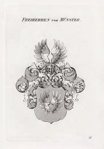 Freiherren von Münster. - Münster Mönster Wappen coat of arms Heraldik heraldry