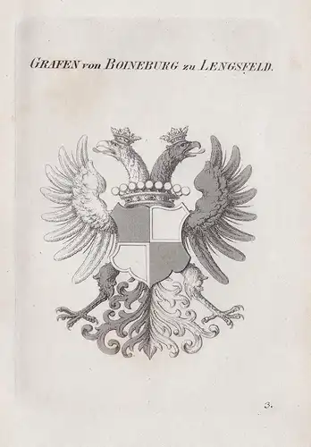 Grafen von Boineburg zu Lengsfeld. - Boyneburg Bömeneburg zu Lengsfeld Wappen coat of arms Heraldik heraldry