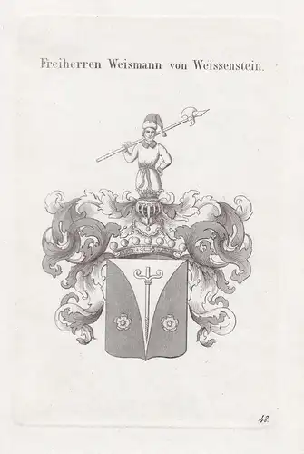 Freiherren Weismann von Weissenstein. - Weissmann von Weissenstein Wappen coat of arms Heraldik heraldry