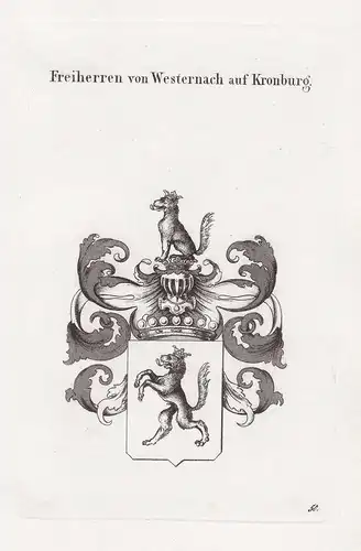 Freiherren von Westernach auf Kronburg. - Wappen coat of arms Heraldik heraldry