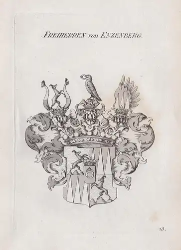 Freiherren von Enzenberg. - Wappen coat of arms Heraldik heraldry