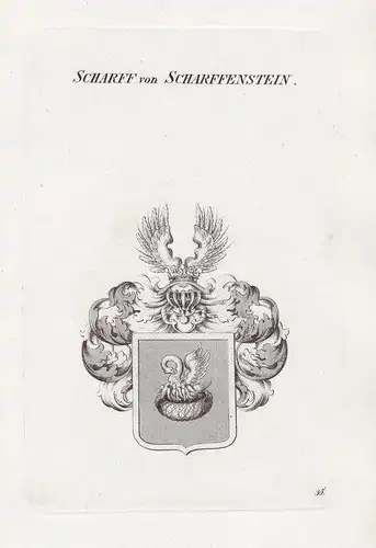 Scharff von Scharffenstein. - Scharffenstein Scharfenstein Wappen coat of arms Heraldik heraldry