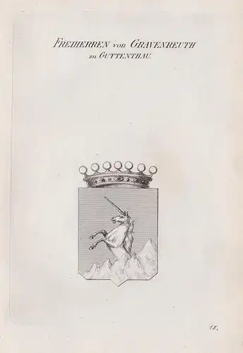 Freiherren von Gravenreuth zu Guttenthau. - Gravenreuth Guttenthau Wappen coat of arms Heraldik heraldry