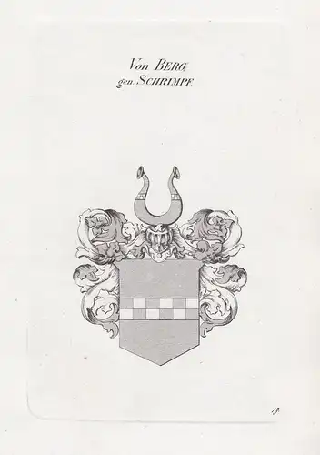 Von Berg. gen. Schrimpf. - Wappen coat of arms Heraldik heraldry