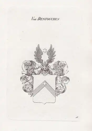 Von Destouches. - Wappen coat of arms Heraldik heraldry