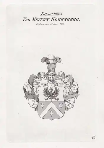 Freiherren Von Meyern_Hohenberg. Diplom von 16. März 1736. - Meyern-Hohenberg Wappen coat of arms Heraldik her