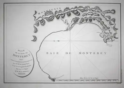Plan de la Baie de Monterey - Monterey California North America map Karte Amerika Atlas du Voyage de la Perous