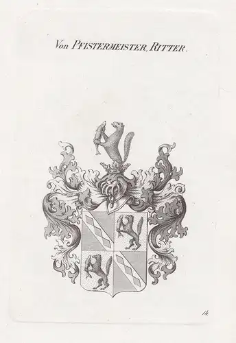 Von Pfistermeister, Ritter. - Wappen coat of arms Heraldik heraldry